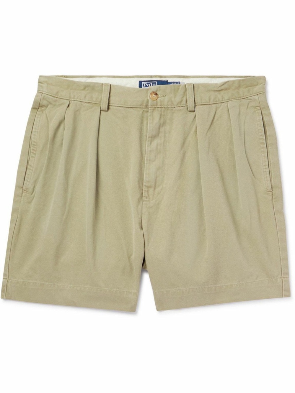 Polo by Ralph Lauren Khaki Pleated Cotton Chino Shorts 9” 38